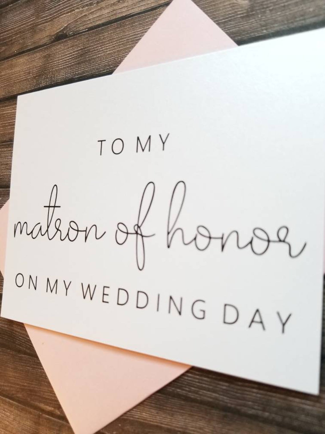 To My Matron Of Honor