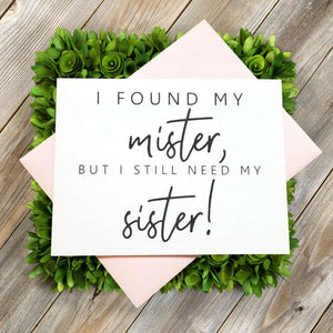 FOUND MISTER NEED SISTER