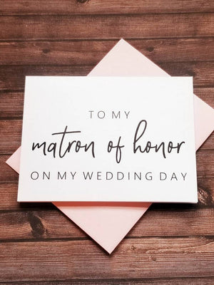 To My Matron Of Honor