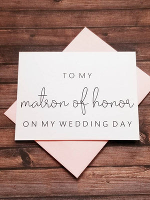 To My Matron Of Honor